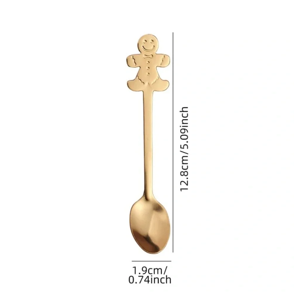 4 Piece Stainless Steel Christmas Teaspoons